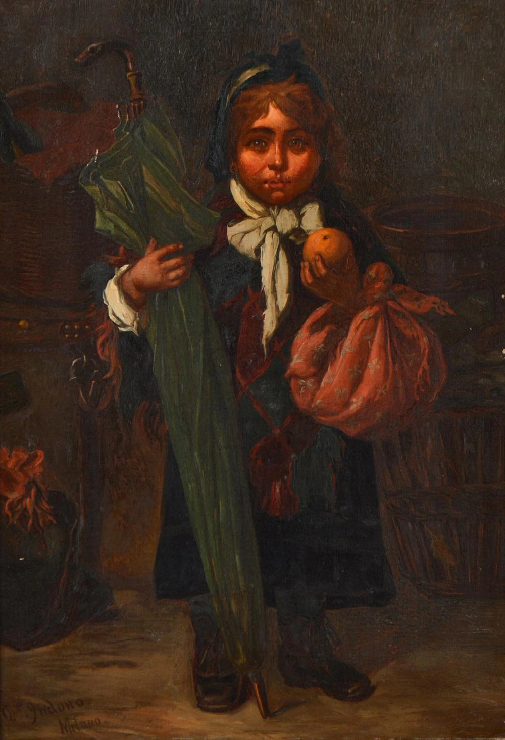 Ritratto di fanciullo con ombrello